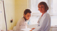 Praca w Klinice. H. Mrugała w trakcie wizyty
